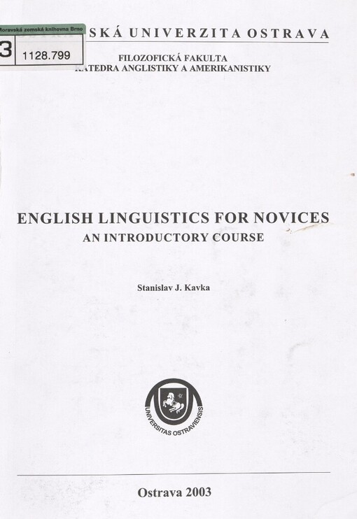 English linguistics for novices: an introductory course