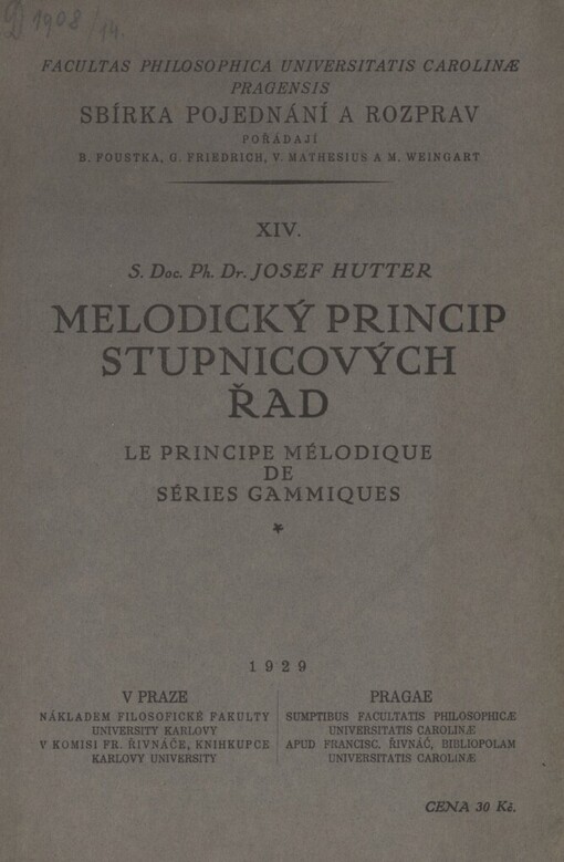 Melodický princip stupnicových řad =Le principe mélodique de séries gammiques