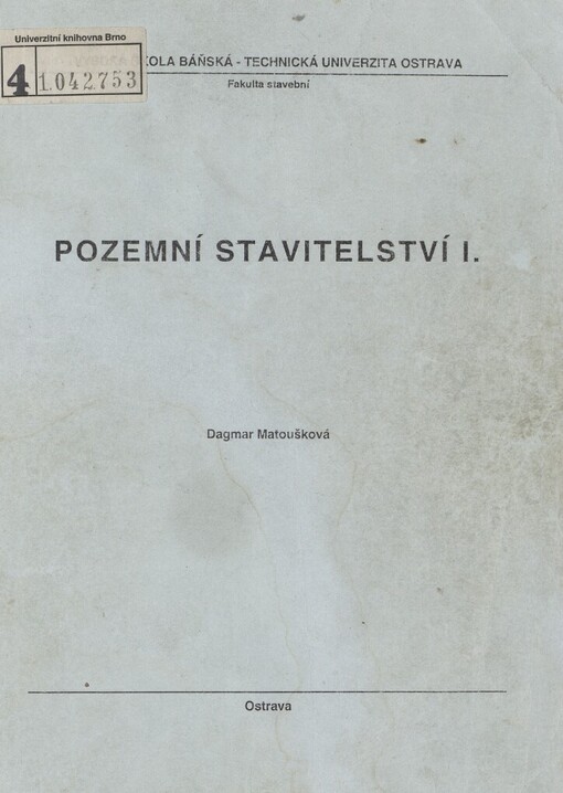Pozemní stavitelství I.