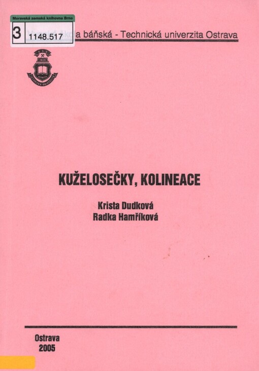 Kuželosečky, kolineace: deskriptivní geometrie
