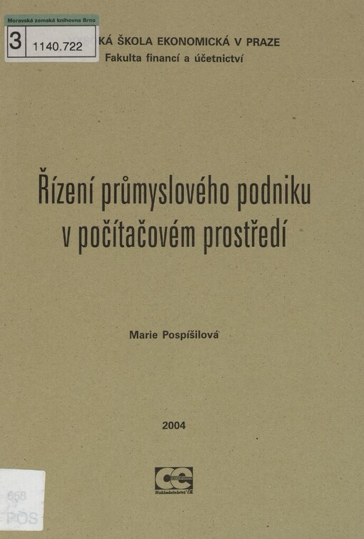 Řízení průmyslového podniku v počítačovém prostředí