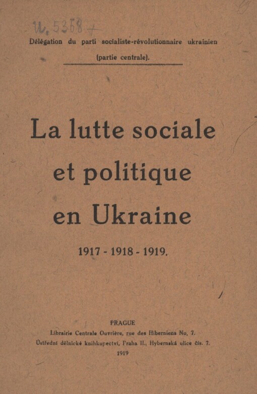 lutte sociale et politique en Ukraine 1917-1918-1919