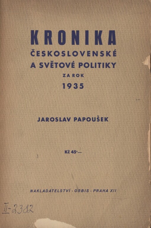 Kronika československé a světové politiky za rok 1935