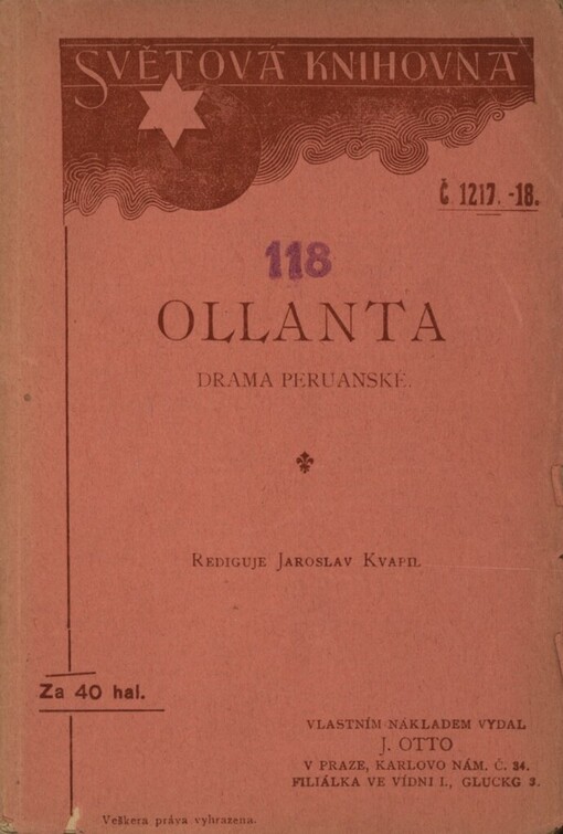 Ollanta, čili, Přísnost otcovská a velkomyslnost králova :drama peruanské o 3 částech
