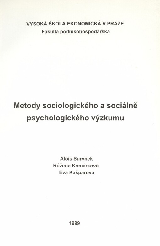 Metody sociologického a sociálně psychologického výzkumu