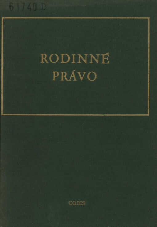 Rodinné právo: vysokoškolská učebnice
