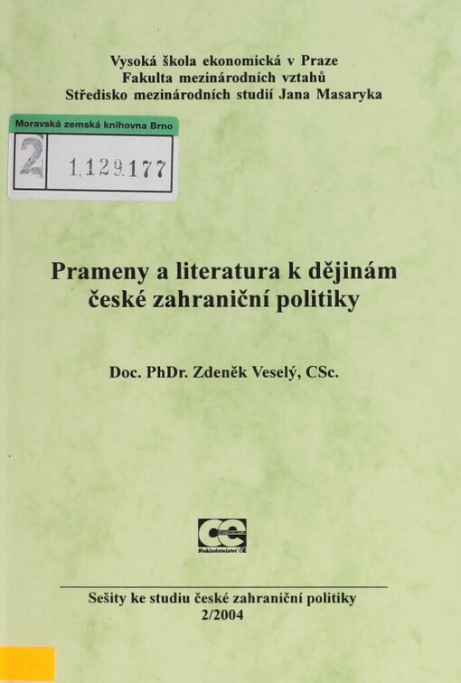 Prameny a literatura k dějinám české zahraniční politiky