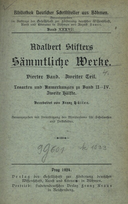 Adalbert Stifters Sämmtliche Werke