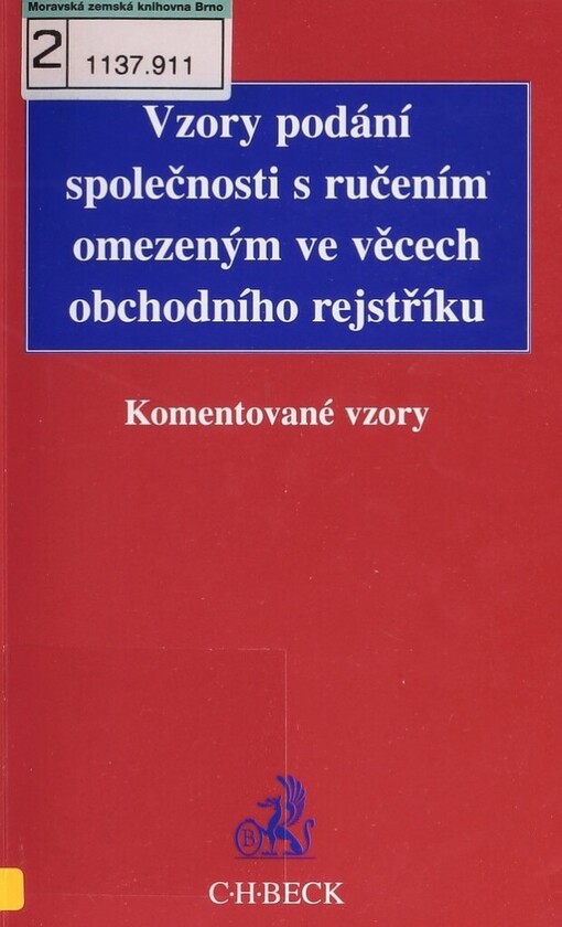 Vzory podání společnosti s ručením omezeným ve věcech obchodního rejstříku