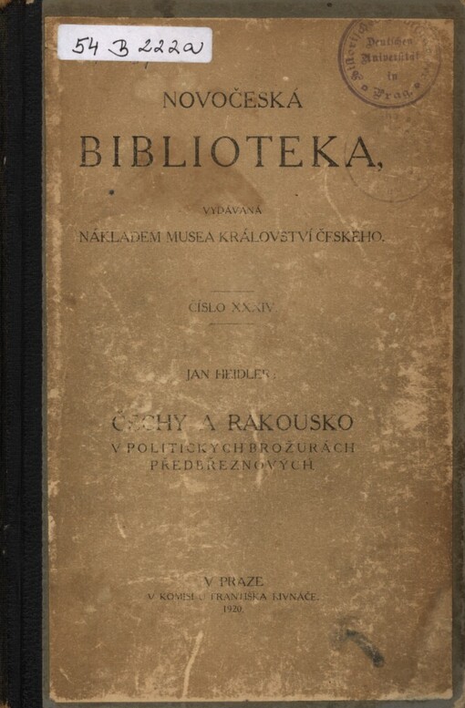 Čechy a Rakousko v politických brožurách předbřeznových