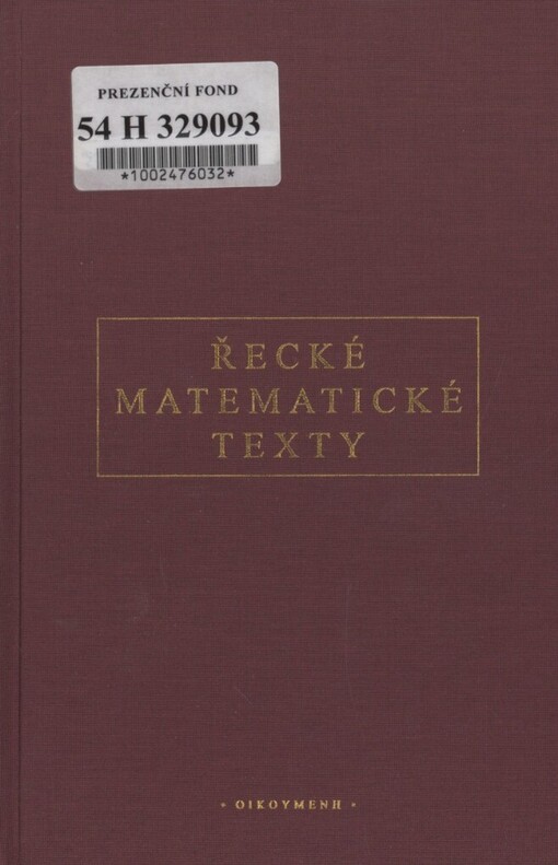 Řecké matematické texty : řecko-česky