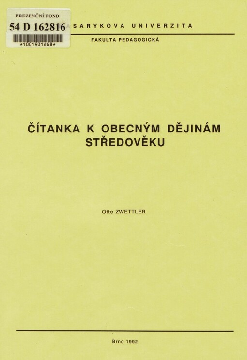 Čítanka k obecným dějinám středověku