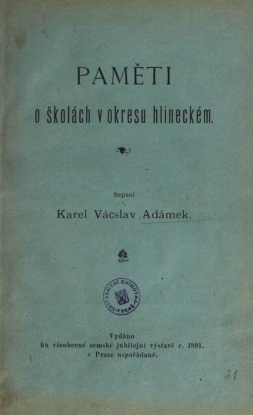 Paměti o školách v okresu hlineckém