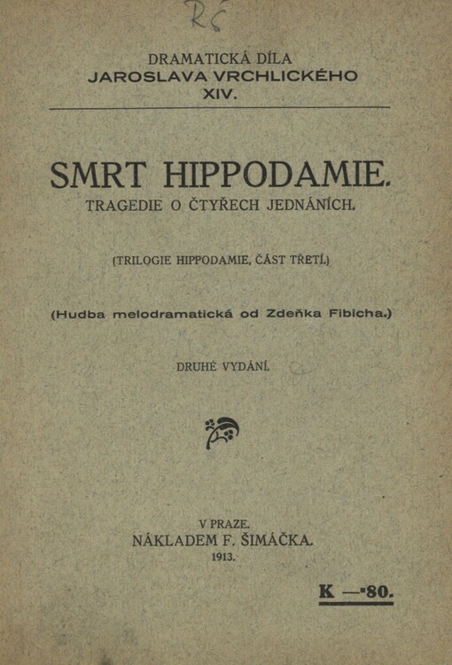Smrt Hippodamie :tragedie o čtyřech jednáních : [trilogie Hippodamie, část třetí]