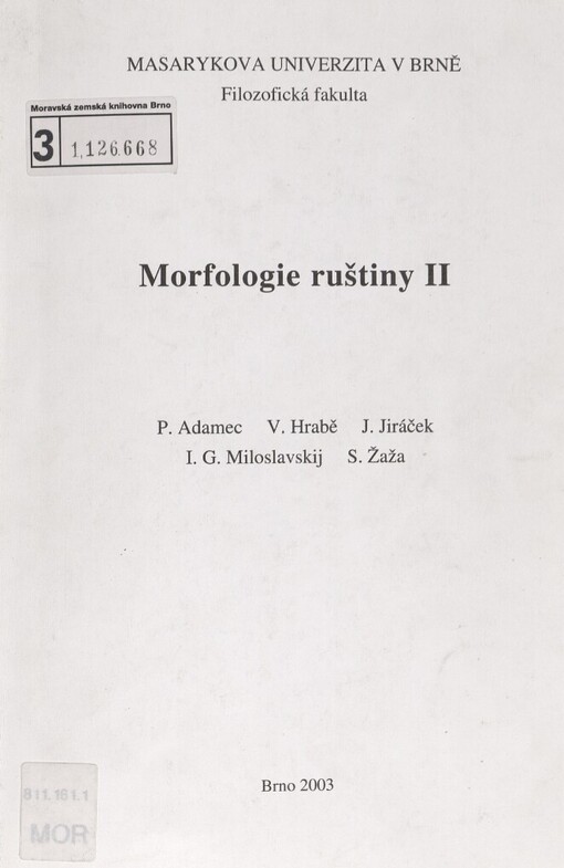 Morfologie ruštiny II