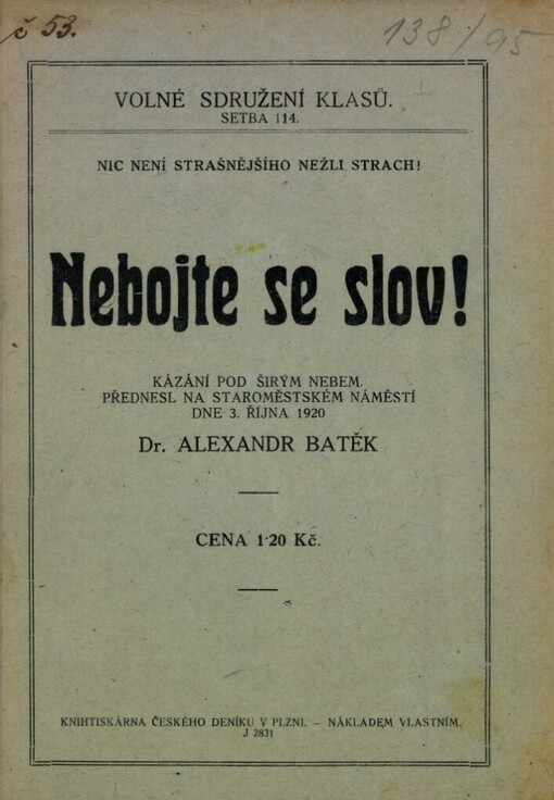 Nebojte se slov!: kázání pod širým nebem