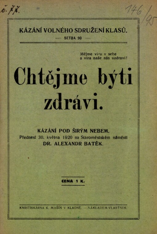 Chtějme býti zdrávi