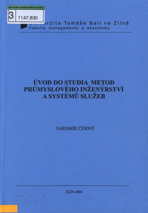 Úvod do studia metod průmyslového inženýrství a systémů služeb