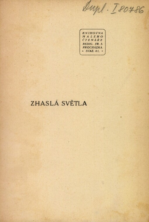 Zhaslá světla :historické obrázky