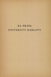 Za práva University Karlovy
