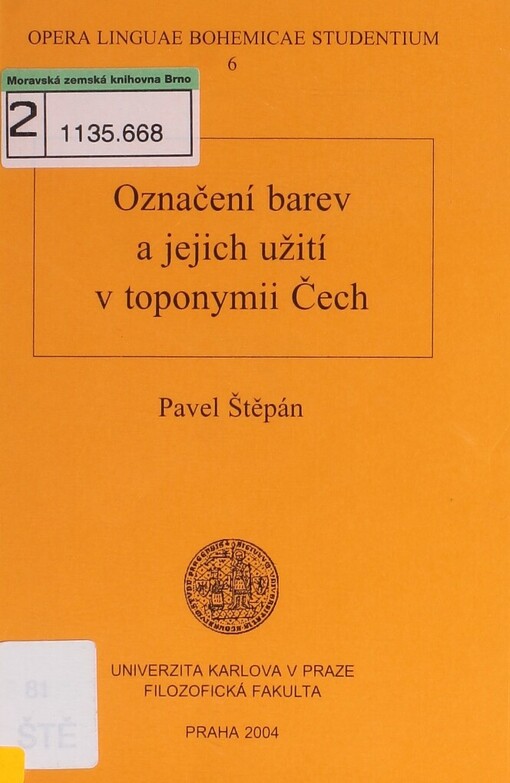 Označení barev a jejich užití v toponymii Čech