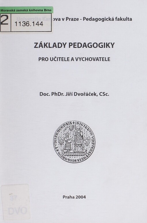 Základy pedagogiky pro učitele a vychovatele