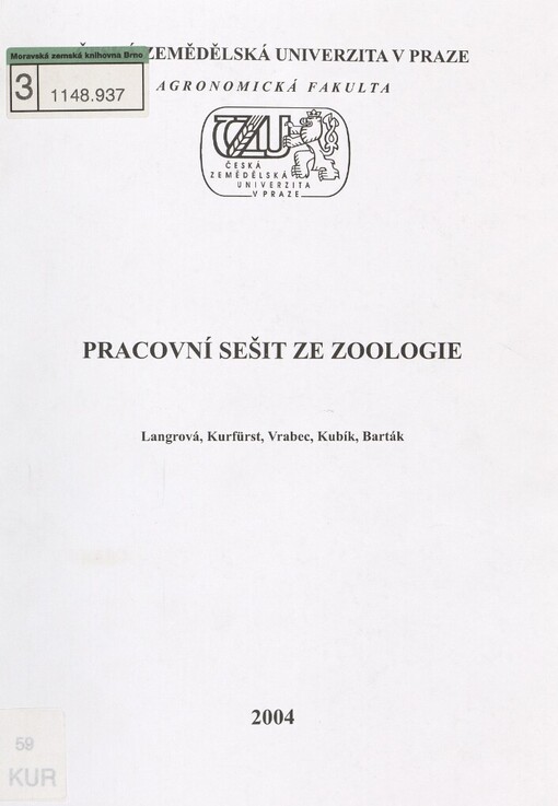 Pracovní sešit ze zoologie