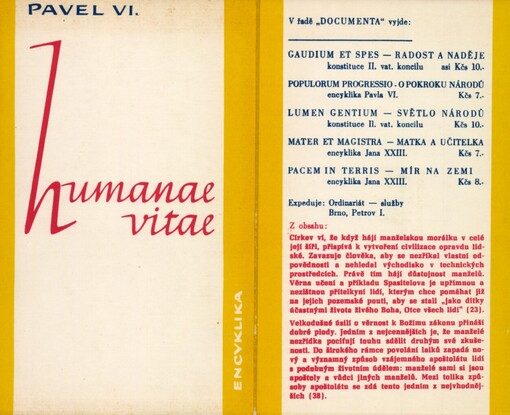 Humanae vitae :[okružní list svatého Otce : o správném řádu sdělování lidského života : Řím 25. července 1968]