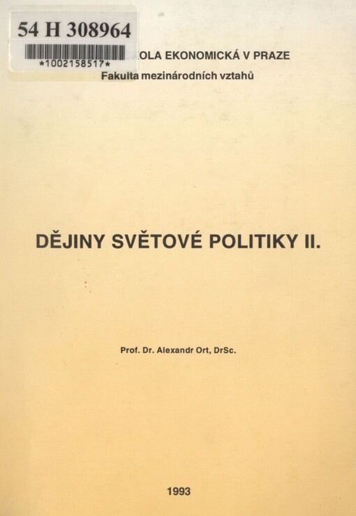 Dějiny světové politiky II