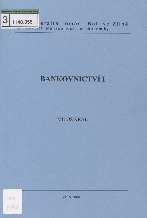 Bankovnictví I