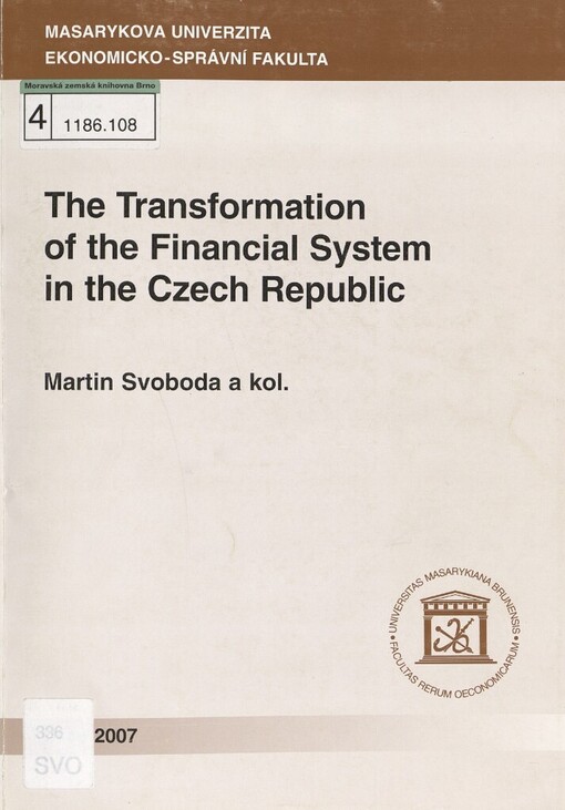 transformation of the financial system in the Czech Republic