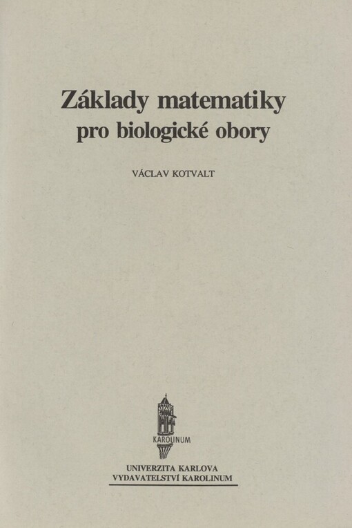 Základy matematiky pro biologické obory