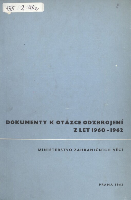 Dokumenty k otázce odzbrojení z let 1960-1962