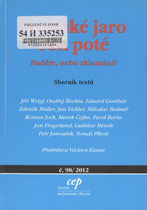 Arabské jaro rok poté: naděje, nebo zklamání? : sborník textů