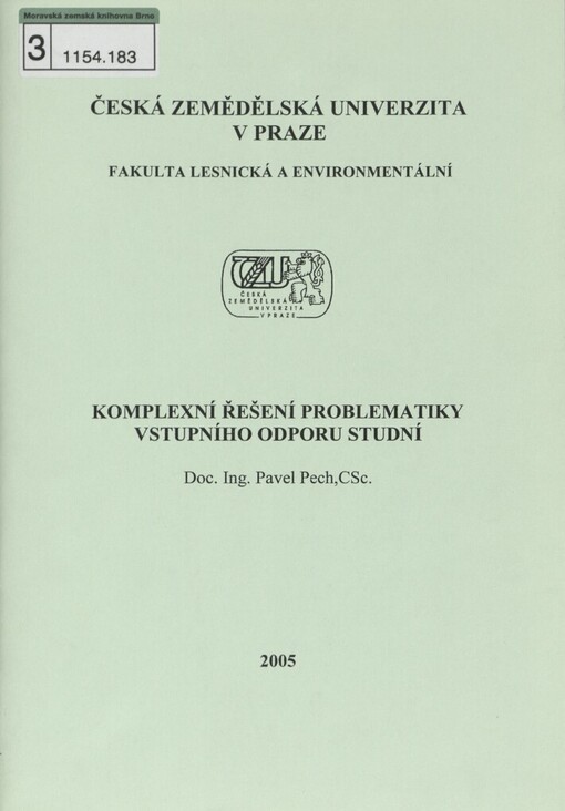 Komplexní řešení problematiky vstupního odporu studní