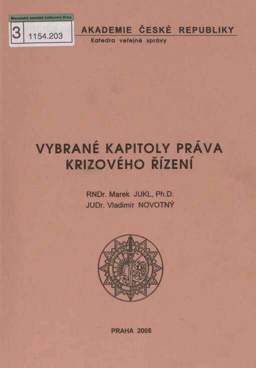 Vybrané kapitoly práva krizového řízení