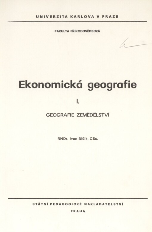 Ekonomická geografie.I.,Geografie zemědělství
