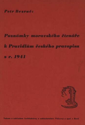 Poznámky moravského čtenáře k Pravidlům českého pravopisu z r. 1941