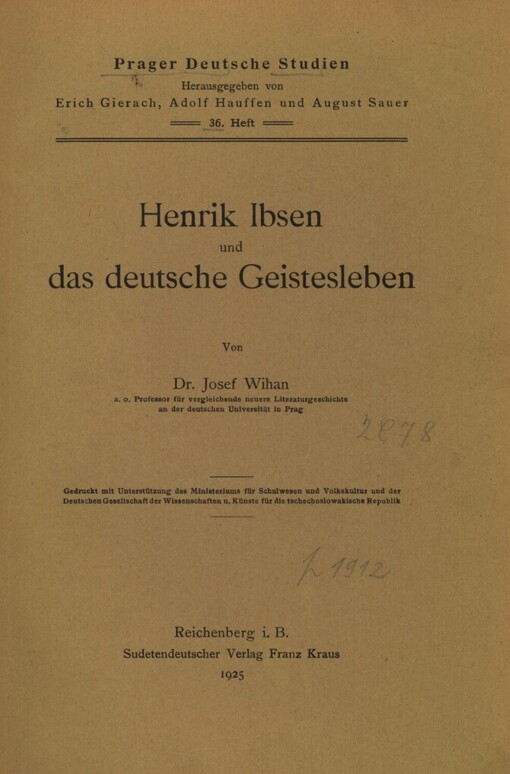 Henrik Ibsen und das deutsche Geistesleben