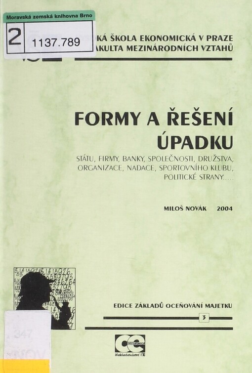 Formy a řešení úpadku: (státu, firmy, banky, společnosti, družstva, organizace, nadace, sportovního klubu, politické strany--)