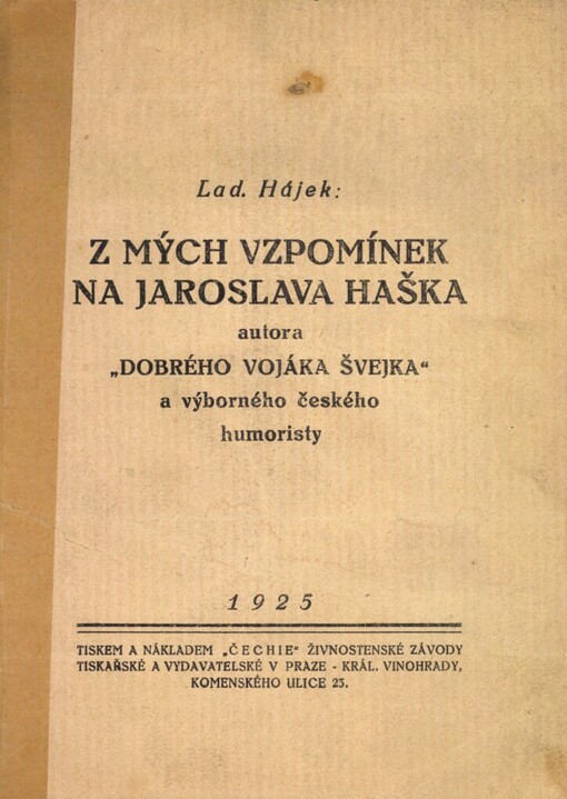 Z mých vzpomínek na Jaroslava Haška, autora 