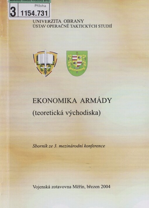 Sborník ze 3. ročníku mezinárodní konference konané ve dnech 29.-31.3.2004 ve Vojenské zotavovně Měřín