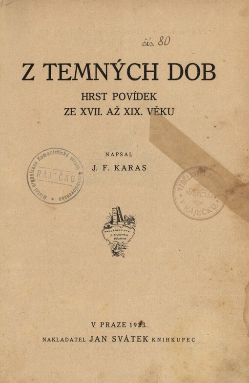 Z temných dob: hrst povídek ze 17. až 19. věku