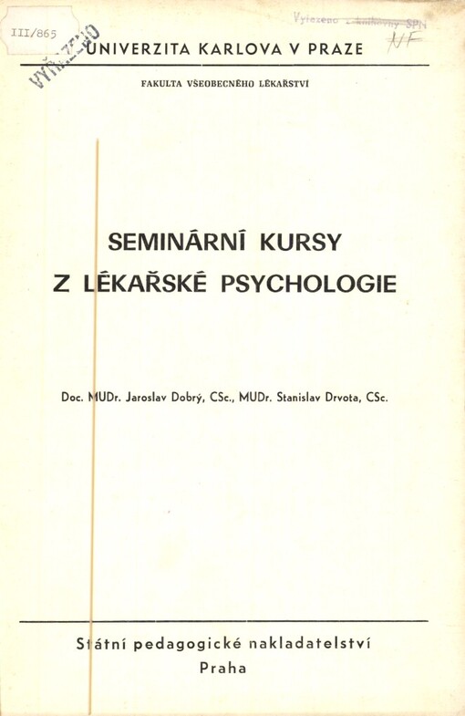 Seminární kursy z lékařské psychologie