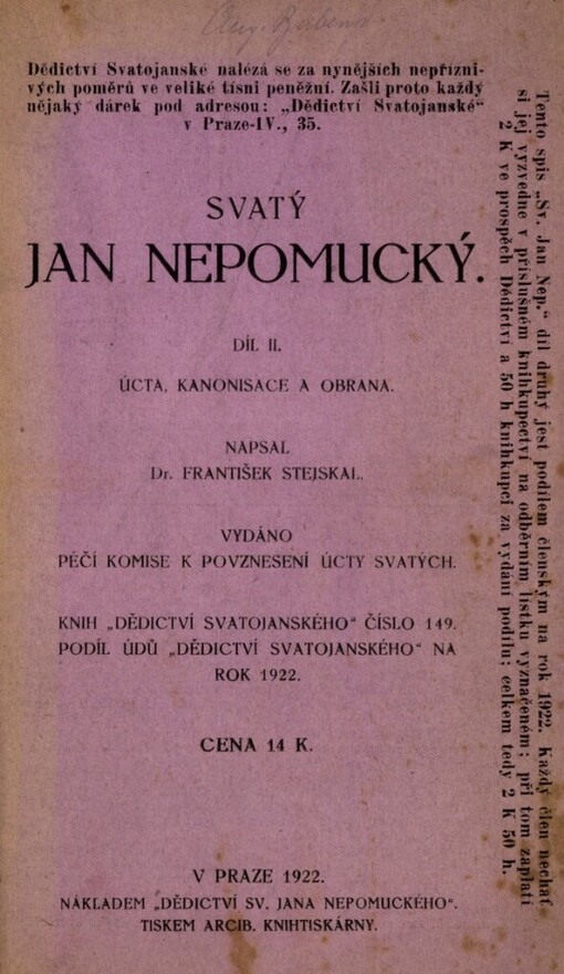 Svatý Jan Nepomucký.Díl II.,Úcta, kanonisace a obrana