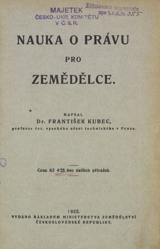 Nauka o právu pro zemědělce