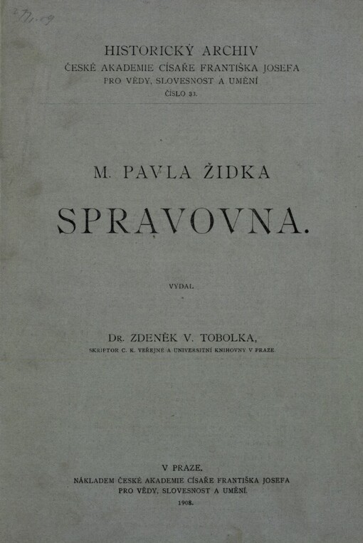 M. Pavla Židka Spravovna
