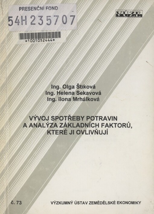 Vývoj spotřeby potravin a analýza základních faktorů, které ji ovlivňují