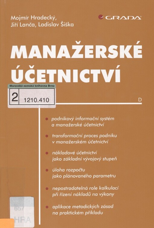 Manažerské účetnictví