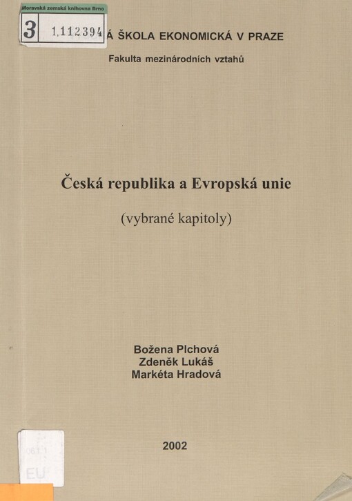 Česká republika a Evropská unie: (vybrané kapitoly)